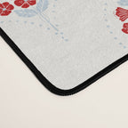 Heritage-Inspired Red and Blue Flowers Desk Mat Gallery Image 4