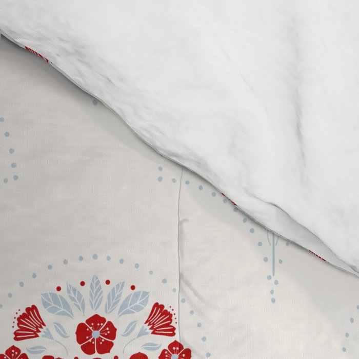 Heritage-Inspired Red and Blue Flowers Comforter Gallery Image 4