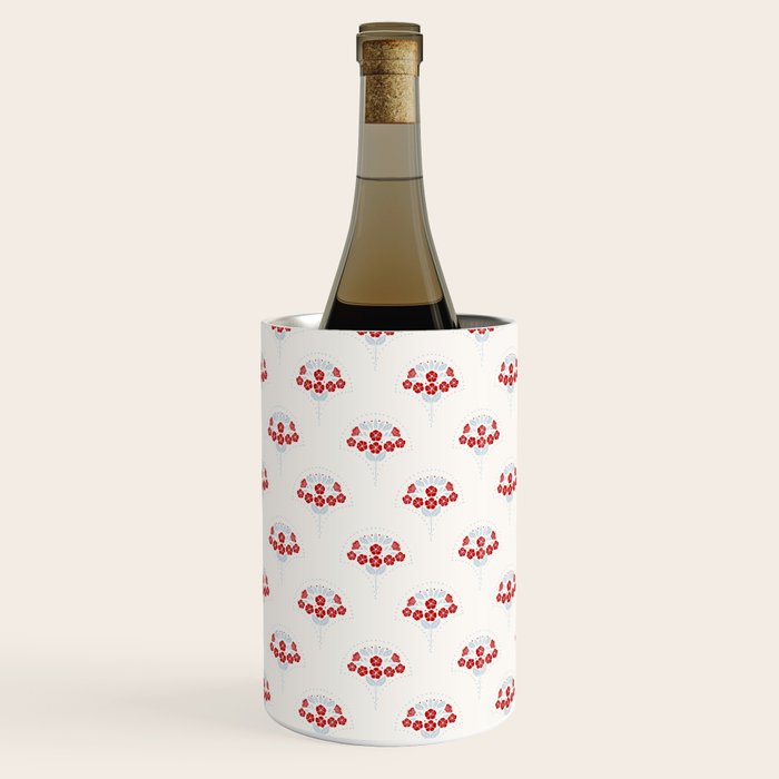 Heritage-Inspired Red and Blue Flowers Wine Chiller Gallery Image 3