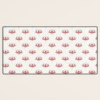 Heritage-Inspired Red and Blue Flowers Desk Mat Gallery Image 3