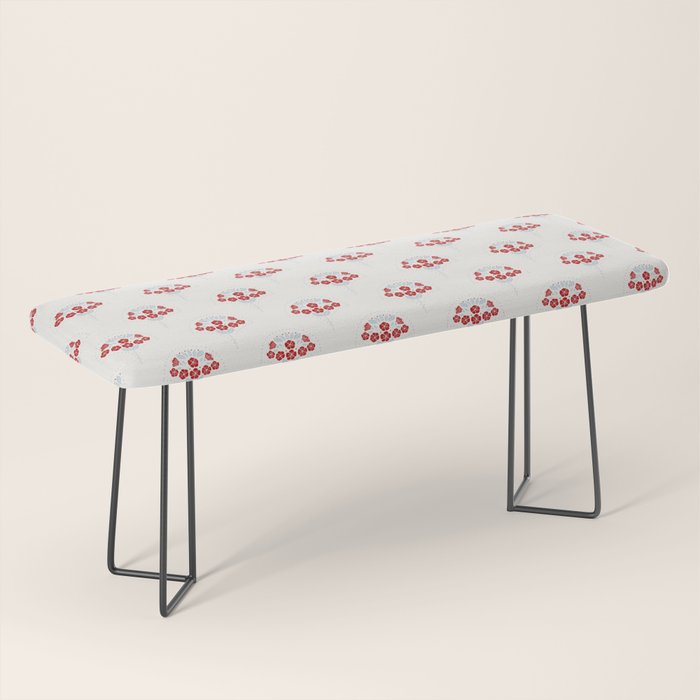 Heritage-Inspired Red and Blue Flowers Bench Gallery Image 1
