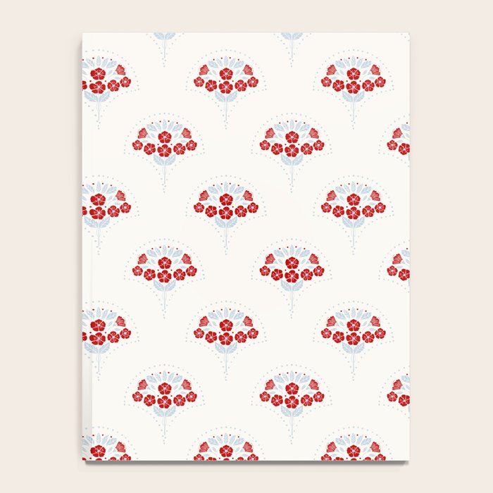 Heritage-Inspired Red and Blue Flowers Notebook Gallery Image 4