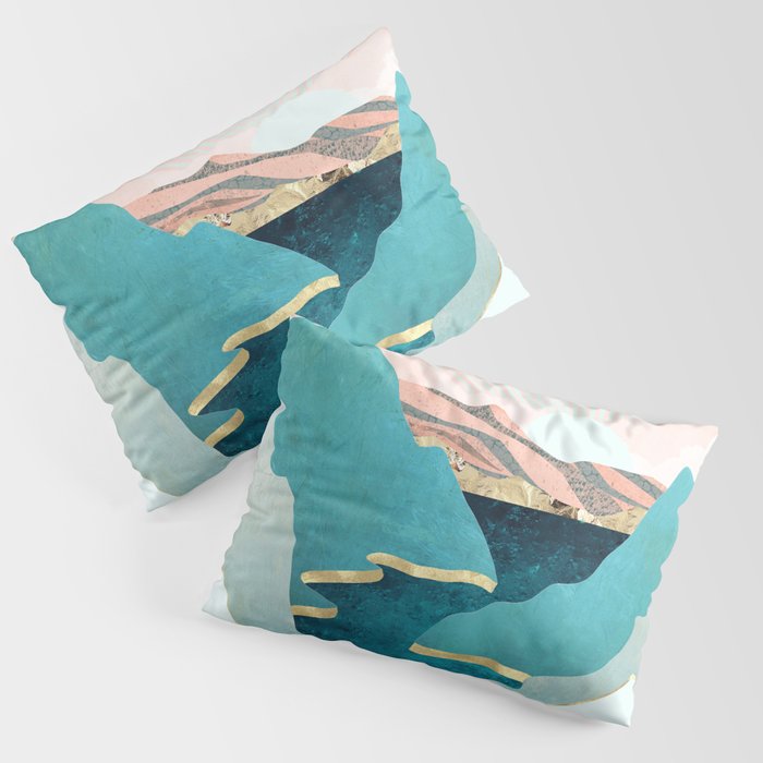 Mint Mountains Pillow Sham Gallery Image 1
