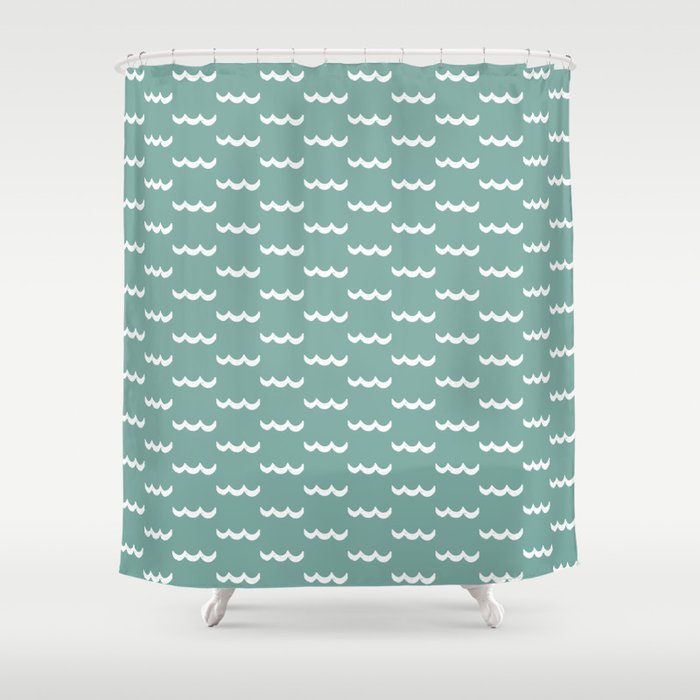 Waves Press On Shower Curtain Gallery Image 1