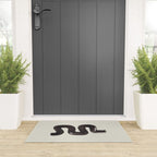 black & white minimalist abstract shapes patterns black ink painting Welcome Mat Gallery Image 3