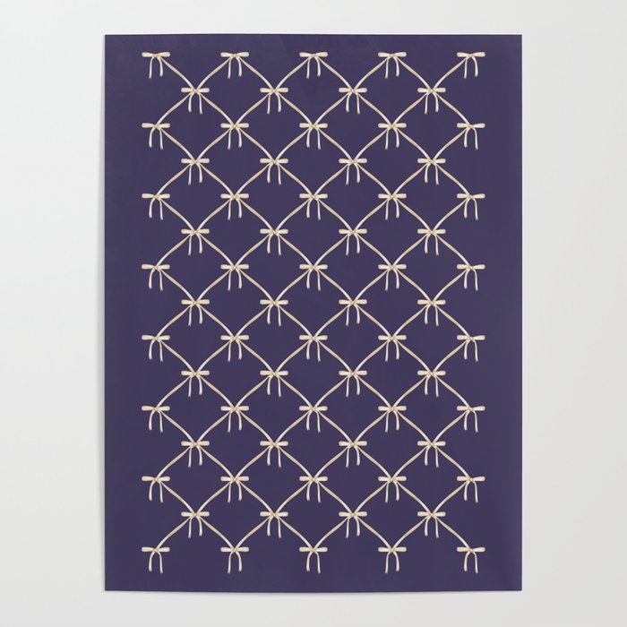 Bows & Ribbons Pattern XXXII Dark Lavender Purple Poster Gallery Image 1