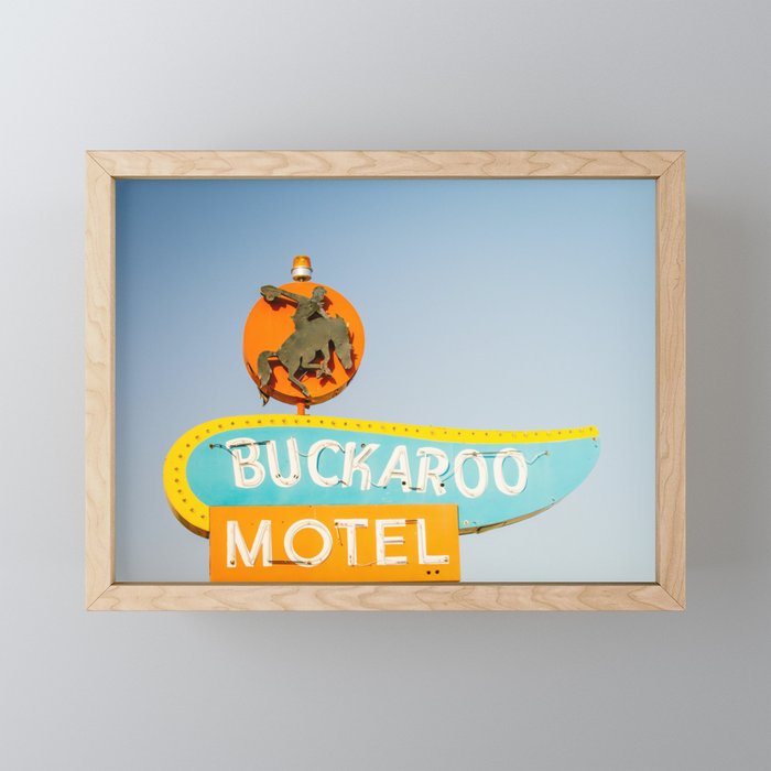 Buckaroo Motel Vintage Sign x Route 66 new Mexico Mini Art Print Gallery Image 1