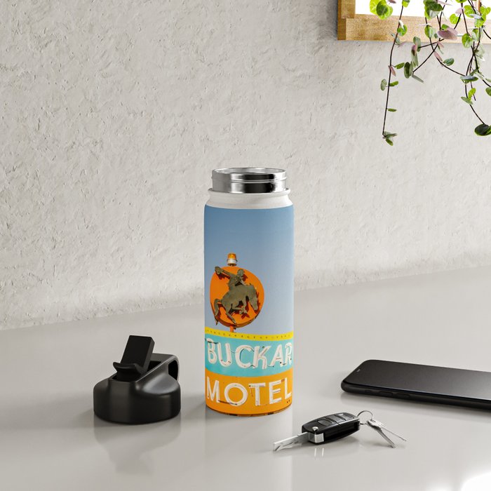 Buckaroo Motel Vintage Sign x Route 66 new Mexico Water Bottle Gallery Image 4
