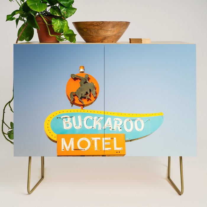 Buckaroo Motel Vintage Sign x Route 66 new Mexico Credenza Gallery Image 1