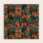 Botanical Night Garden Wood Wall Art Gallery Image 1
