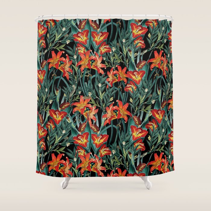 Botanical Night Garden Shower Curtain Gallery Image 1