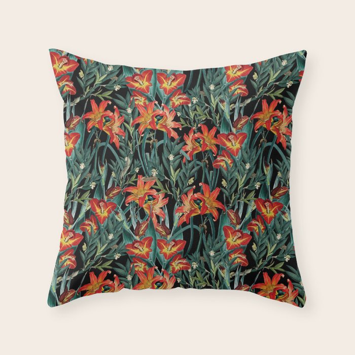 Botanical Night Garden Throw Pillow Gallery Image 6