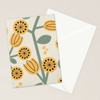 Climbing Flowers in Yellow and Green  Stationery Card Gallery Image 2