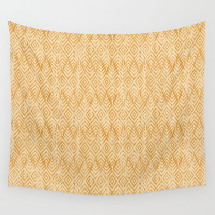 Feather Ikat - marigold and cream  Wall Tapestry Gallery Image 4