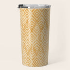 Feather Ikat - marigold and cream  Travel Mug Gallery Image 3