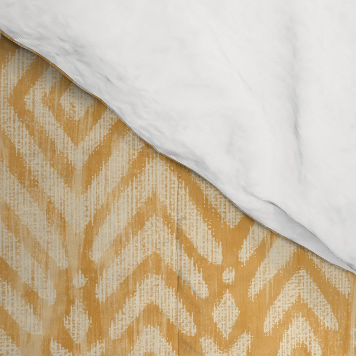 Feather Ikat - marigold and cream  Comforter Gallery Image 4