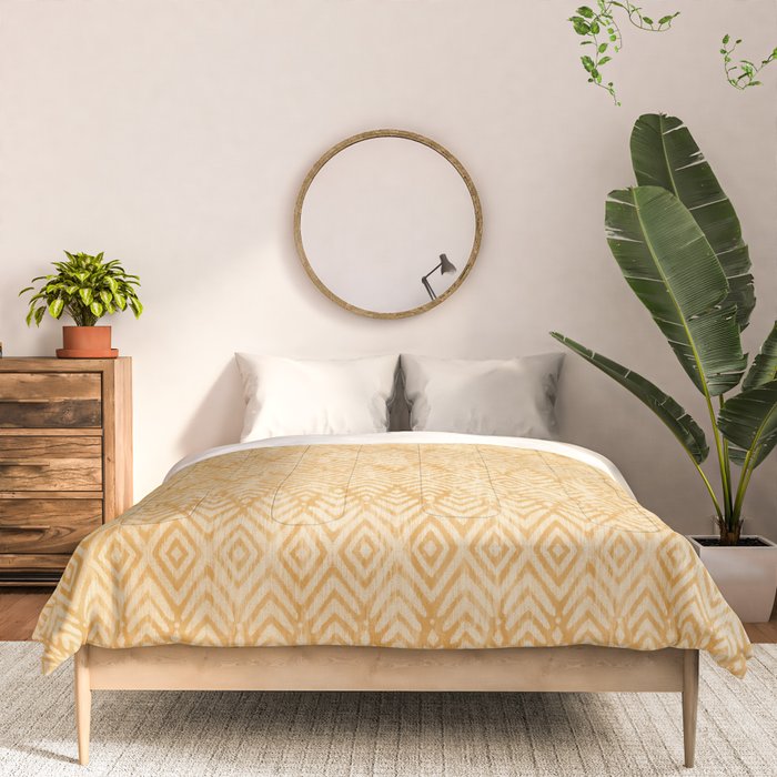 Feather Ikat - marigold and cream  Comforter Gallery Image 3