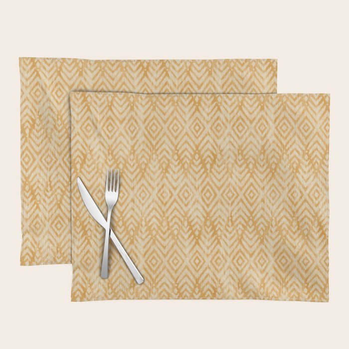Feather Ikat - marigold and cream  Placemat Gallery Image 1