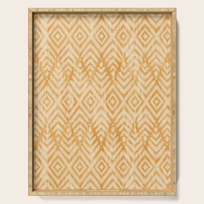 Feather Ikat - marigold and cream  Serving Tray Gallery Image 1