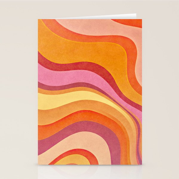 Retro Groovy Wavy Watercolor Color Block Hot Summer Vibes Stationery Card Gallery Image 2