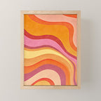 Retro Groovy Wavy Watercolor Color Block Hot Summer Vibes Mini Art Print Gallery Image 1
