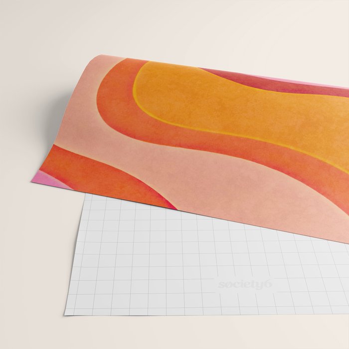 Retro Groovy Wavy Watercolor Color Block Hot Summer Vibes Wrapping Paper Gallery Image 2