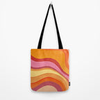 Retro Groovy Wavy Watercolor Color Block Hot Summer Vibes Tote Bag Gallery Image 2