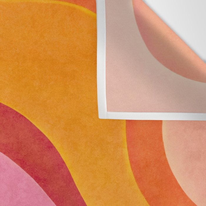 Retro Groovy Wavy Watercolor Color Block Hot Summer Vibes Wall Tapestry Gallery Image 3