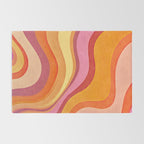 Retro Groovy Wavy Watercolor Color Block Hot Summer Vibes Rug Gallery Image 2