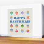 Happy Hanukkah | Dreidels & Star Pattern Wall Mural Gallery Image 2