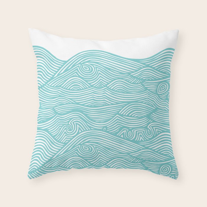 Waves Throw Pillow Gallery Image 1