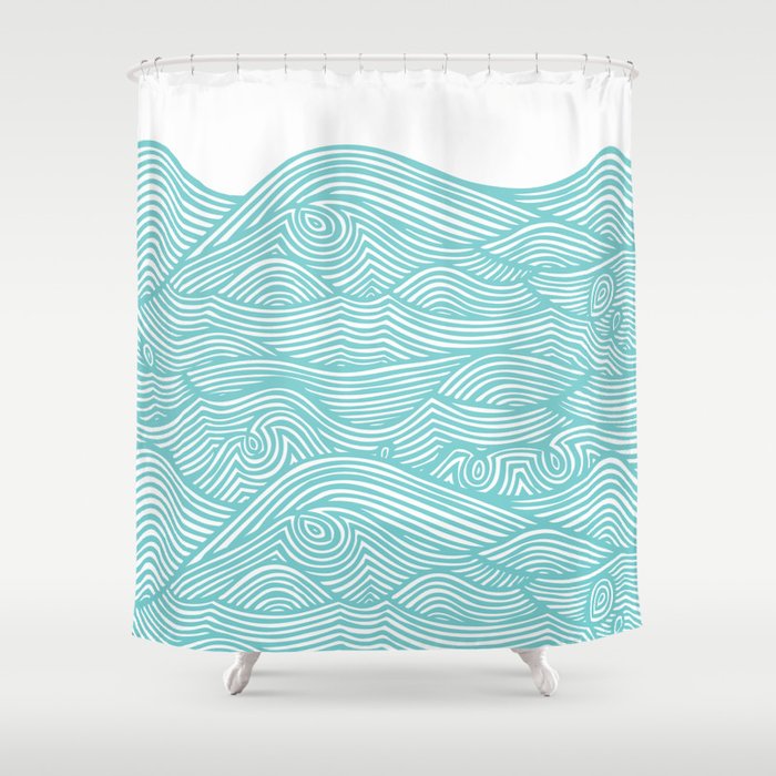 Waves Shower Curtain Gallery Image 1