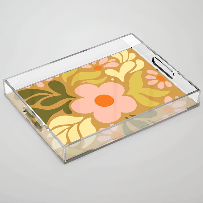 Abstract Florals Acrylic Tray Gallery Image 1