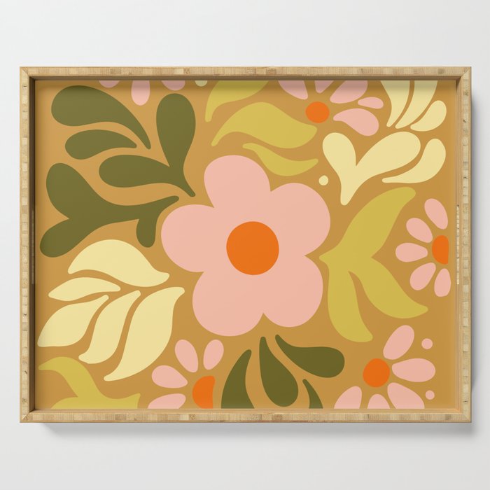 Abstract Florals Serving Tray Gallery Image 1