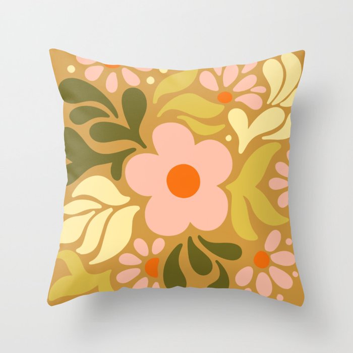 Abstract Florals Throw Pillow Gallery Image 1