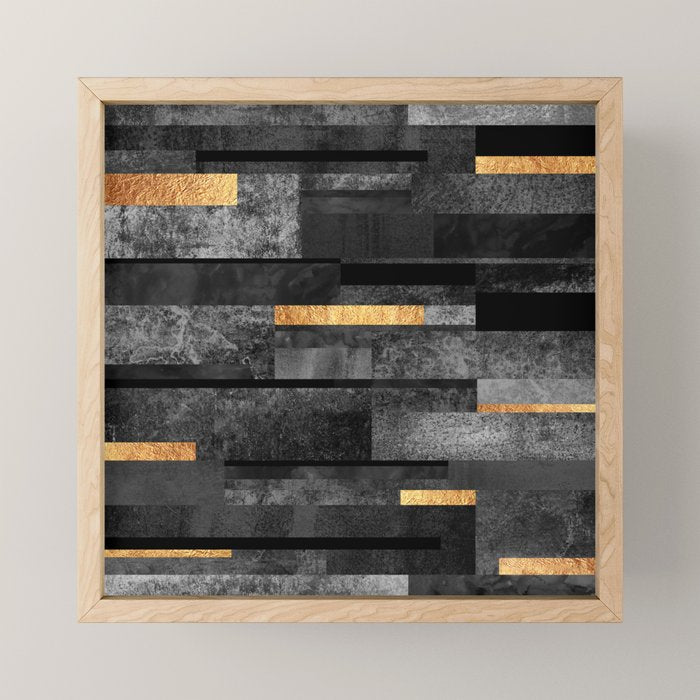 Urban Black & Gold Mini Art Print Gallery Image 1