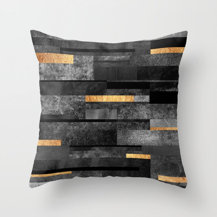 Urban Black & Gold Throw Pillow Gallery Image 6