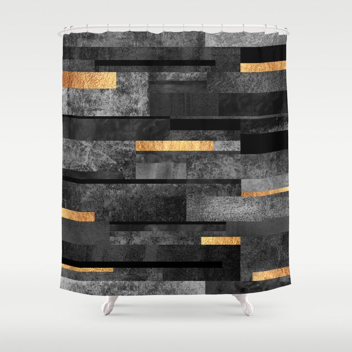Urban Black & Gold Shower Curtain Gallery Image 1
