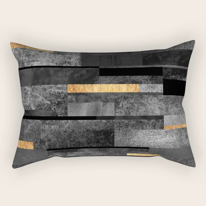 Urban Black & Gold Rectangular Pillow Gallery Image 2