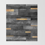 Urban Black & Gold Throw Blanket Gallery Image 2