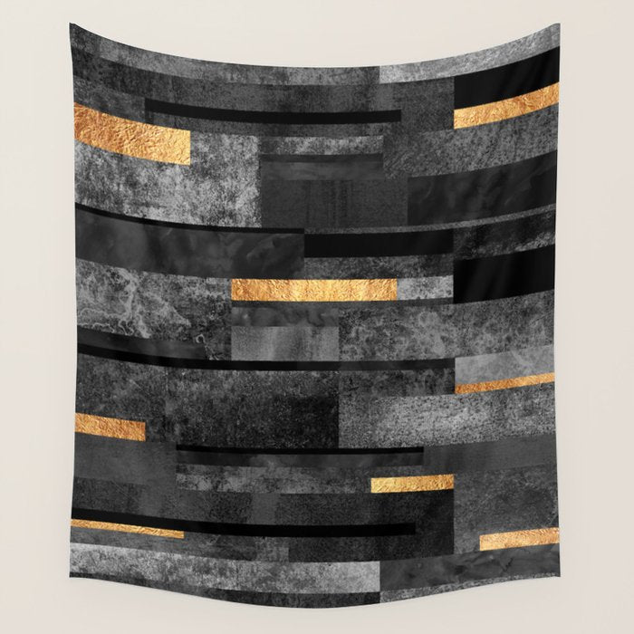 Urban Black & Gold Wall Tapestry Gallery Image 4