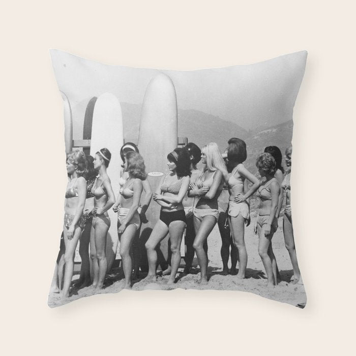 Bikini Contest Throw Pillow Gallery Image 1