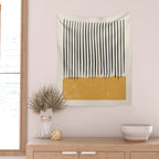 Mid Century Modern Minimalist Rothko Inspired Color Field With Lines Geometric Style Wall Tapestry Gallery Image 2