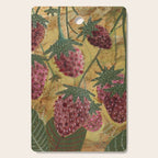 Strawberry Garden in Forest Green Cutting Board Gallery Image 1