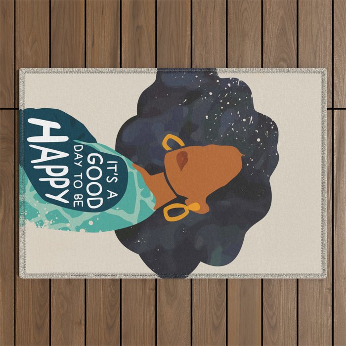 Be Happy Outdoor Rug Gallery Image 1