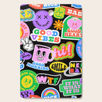 Retro cartoon sticker label pattern Cutting Board Gallery Image 1