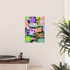 Retro cartoon sticker label pattern Poster Gallery Image 2