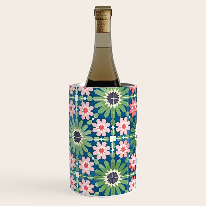 For The Love of Tiles | Moroccan Modern Bohemian Décor | Exotic Travel Watercolor Painting Wine Chiller Gallery Image 1