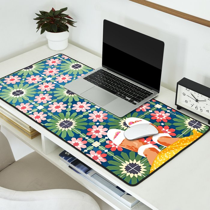 For The Love of Tiles | Moroccan Modern Bohemian Décor | Exotic Travel Watercolor Painting Desk Mat Gallery Image 2