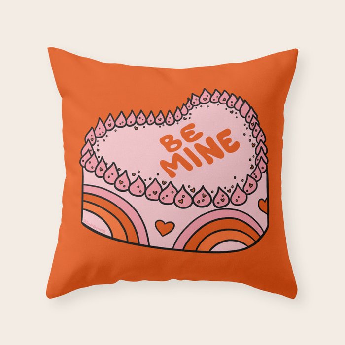 Be Mine Cake Throw Pillow Gallery Image 1